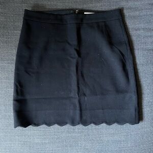 LOFT Black Pencil Skirt with Scalloped Hem